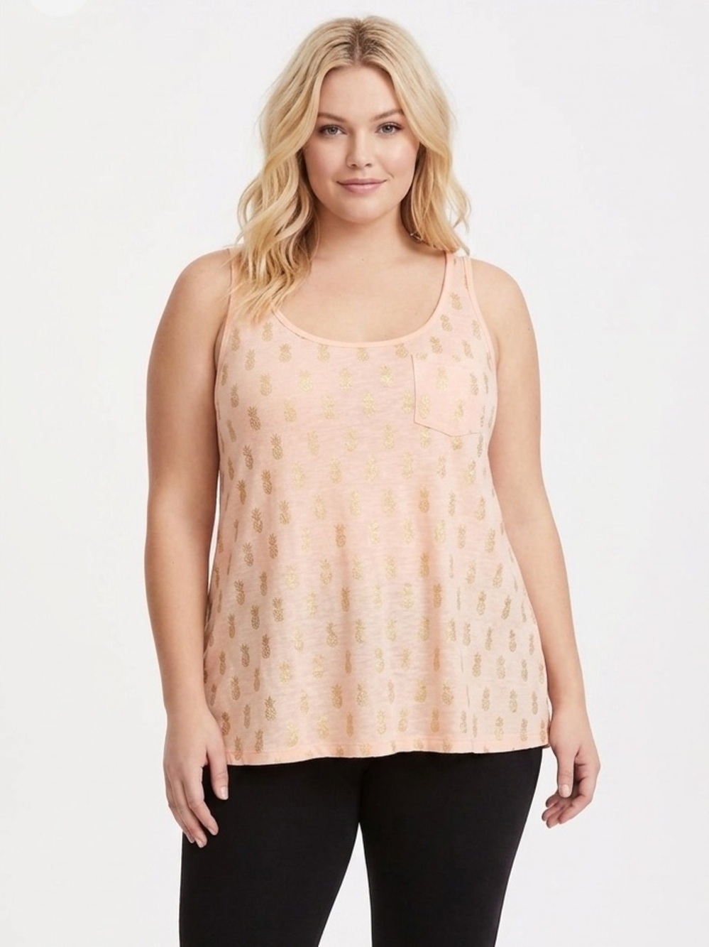 Torrid size 0 peach color pineapple print top